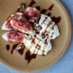 fresh figs with easy mousse and espresso sauce
