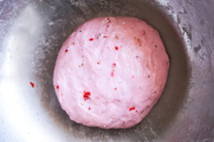 dough of strawbery shiratama dango